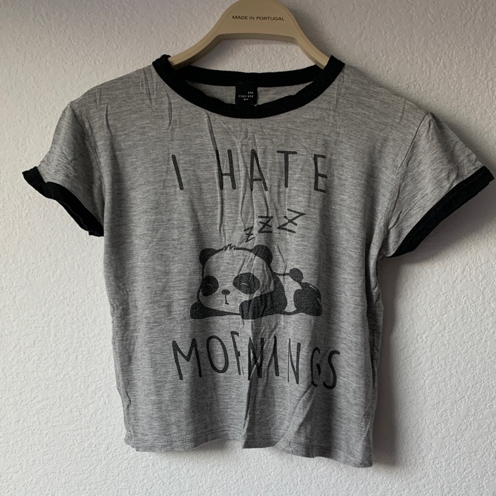 The Classic Gray Panda Crop Top